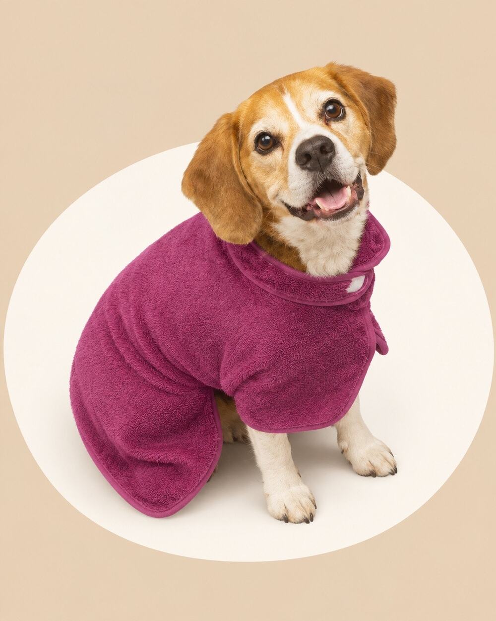 Heart to Tail Wearable Pet Towel Medium Purple Dog Bath Towel Robe